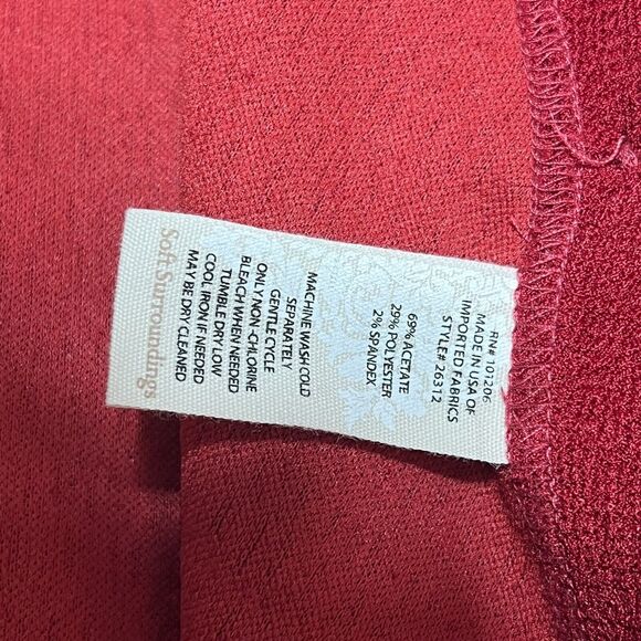 Soft Surroundings Cardigan Women Small Red Mesa Button Sleeveless Open Front - Picture 10 of 11